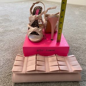 Light Pink Betsy Johnson Satin Heels and Lulu Townsend Purse